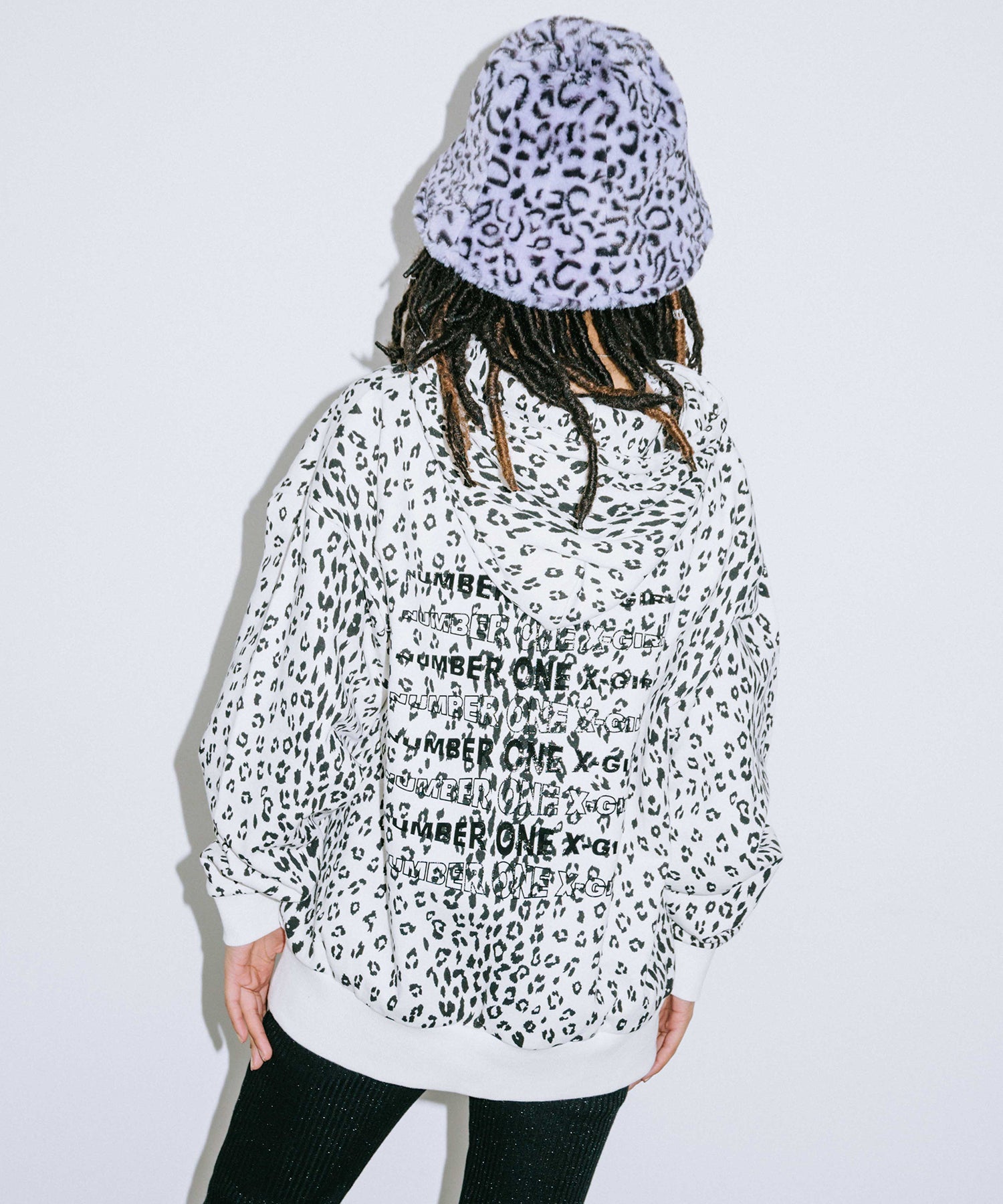 #1 LEOPARD SWEAT HOODIE, HOODIES & SWEATERS, X-Girl  