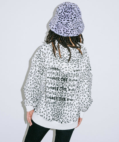 #1 LEOPARD SWEAT HOODIE, HOODIES & SWEATERS, X-Girl  