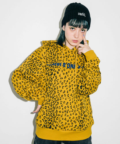 #1 LEOPARD SWEAT HOODIE, HOODIES & SWEATERS, X-Girl  