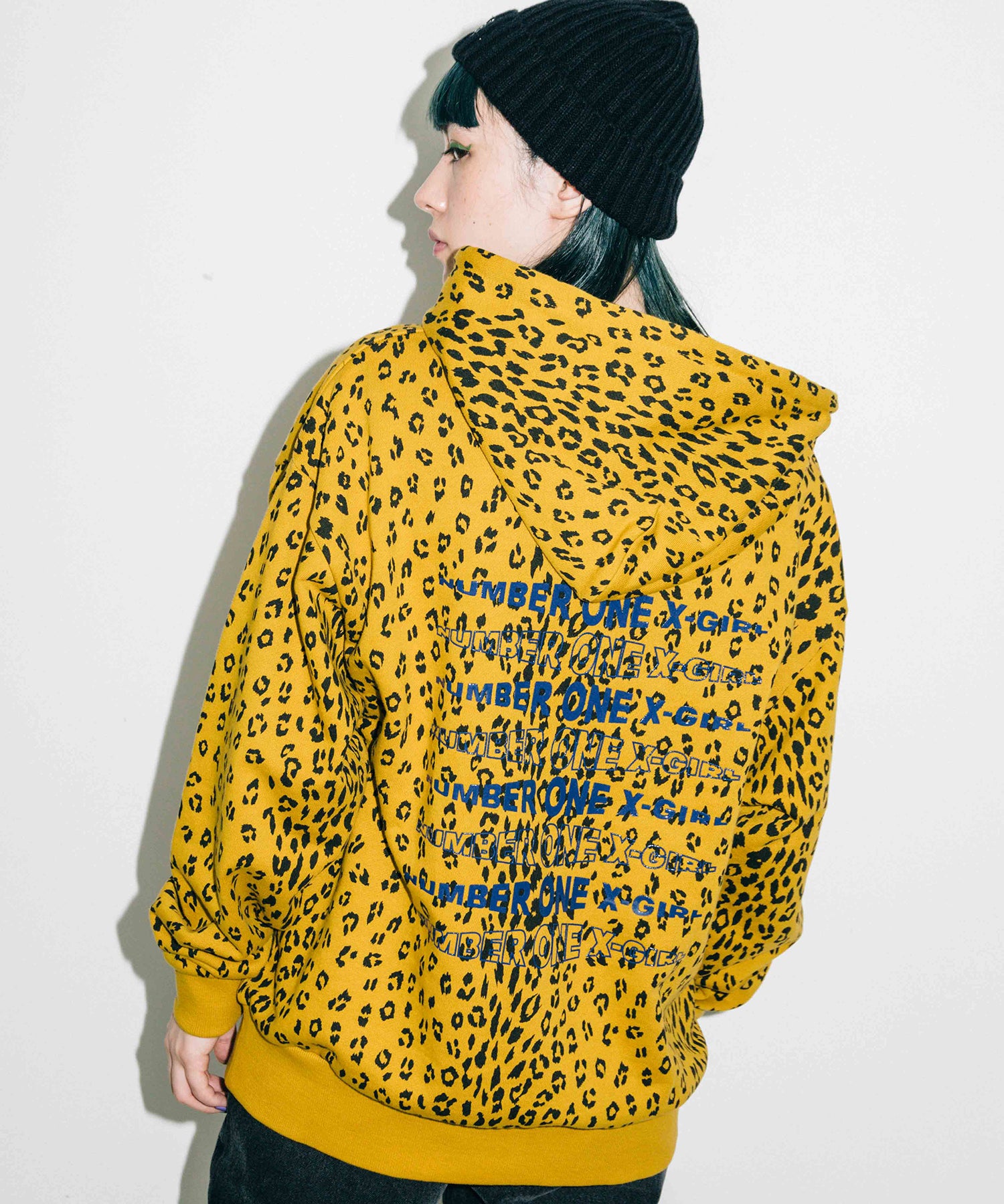 #1 LEOPARD SWEAT HOODIE, HOODIES & SWEATERS, X-Girl  
