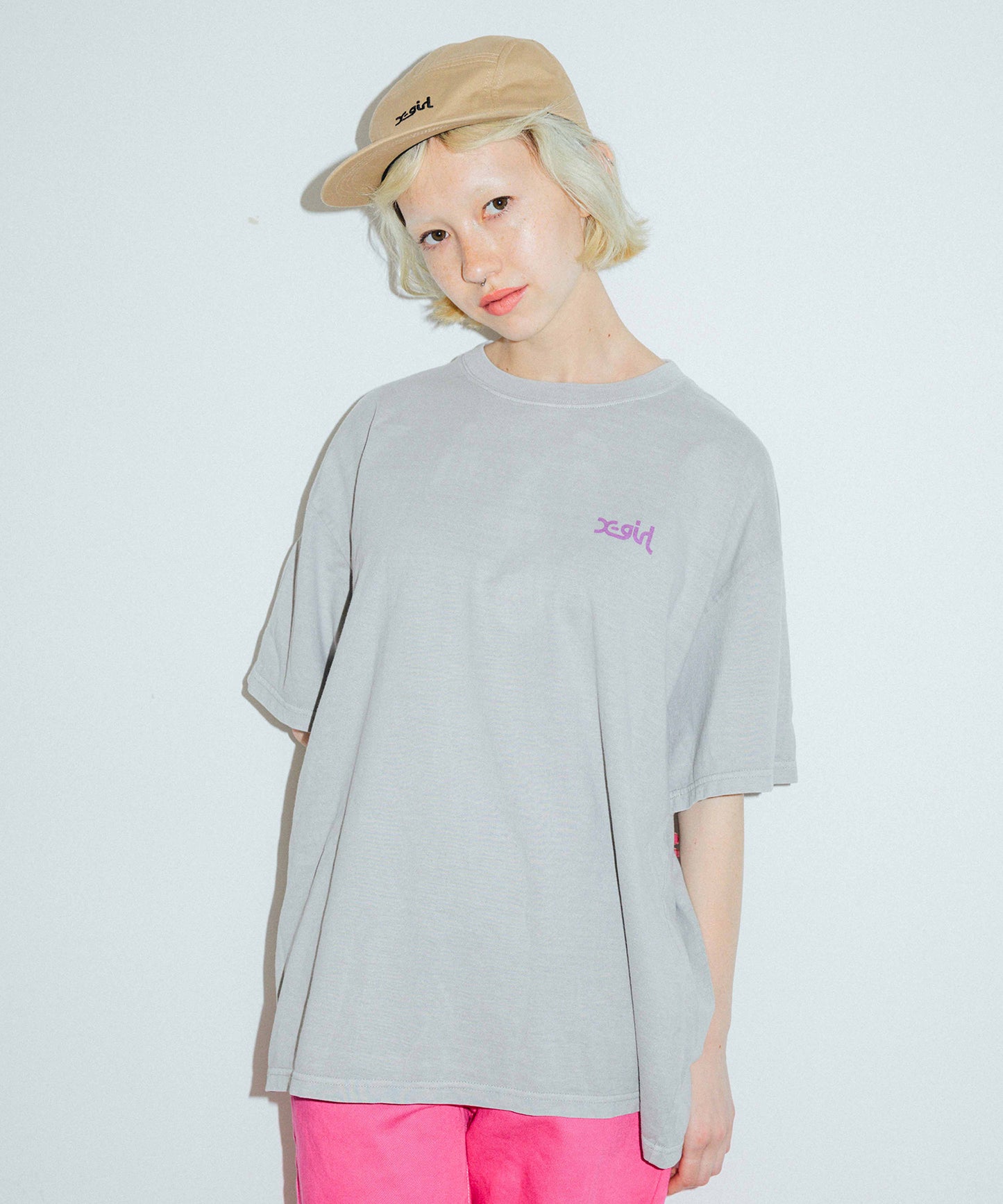WORDS LOGO PIGMENT DYED S/S MENS TEE, T-SHIRT, X-Girl  