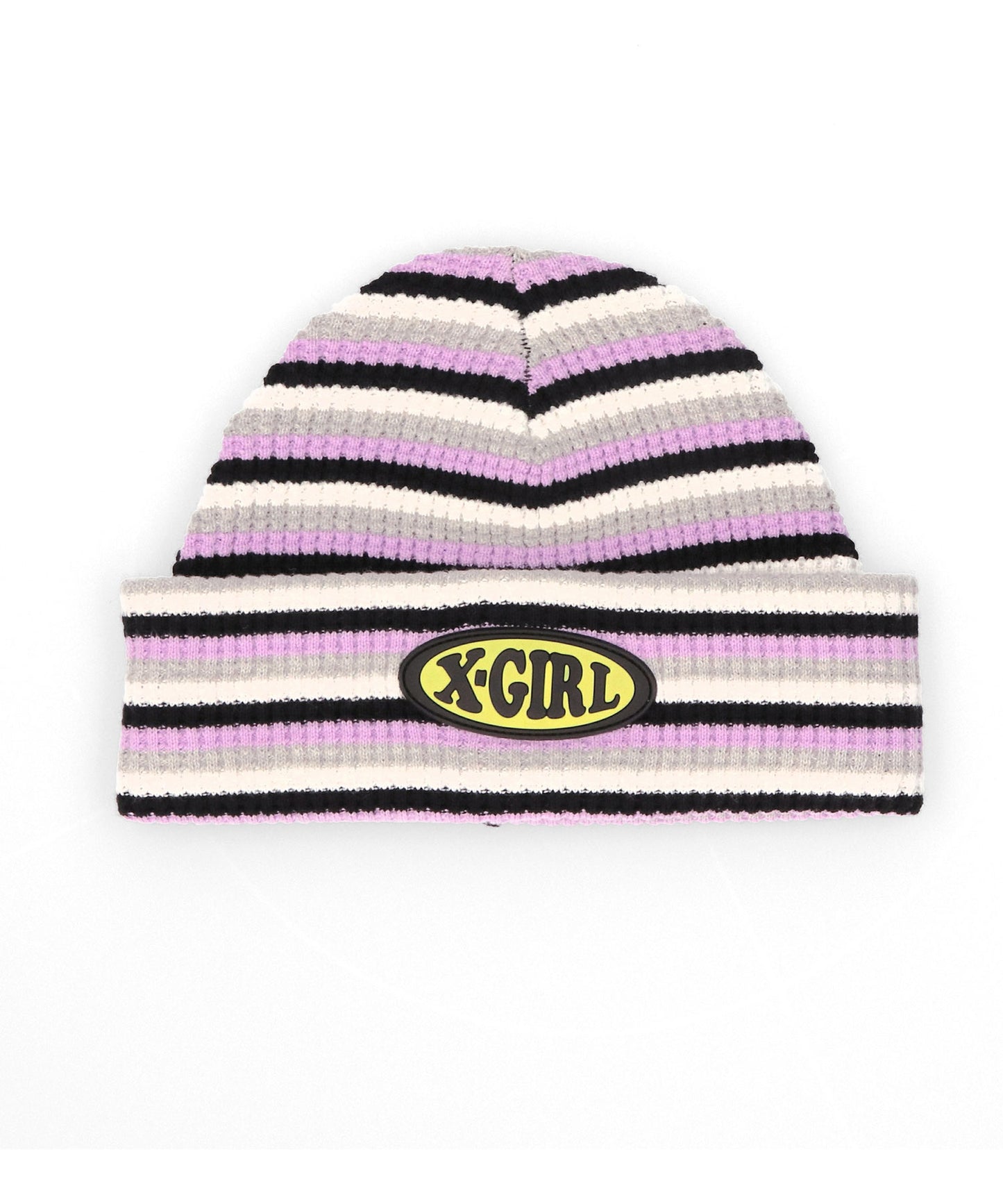 STRIPED WAFFLE KNIT CAP