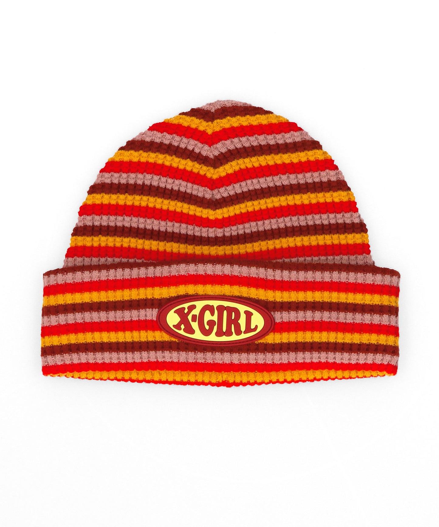 STRIPED WAFFLE KNIT CAP