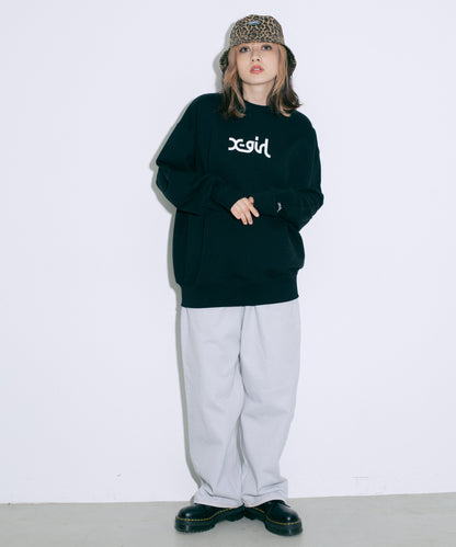 THICK RUBBER MILLS LOGO CREW SWEAT TOP