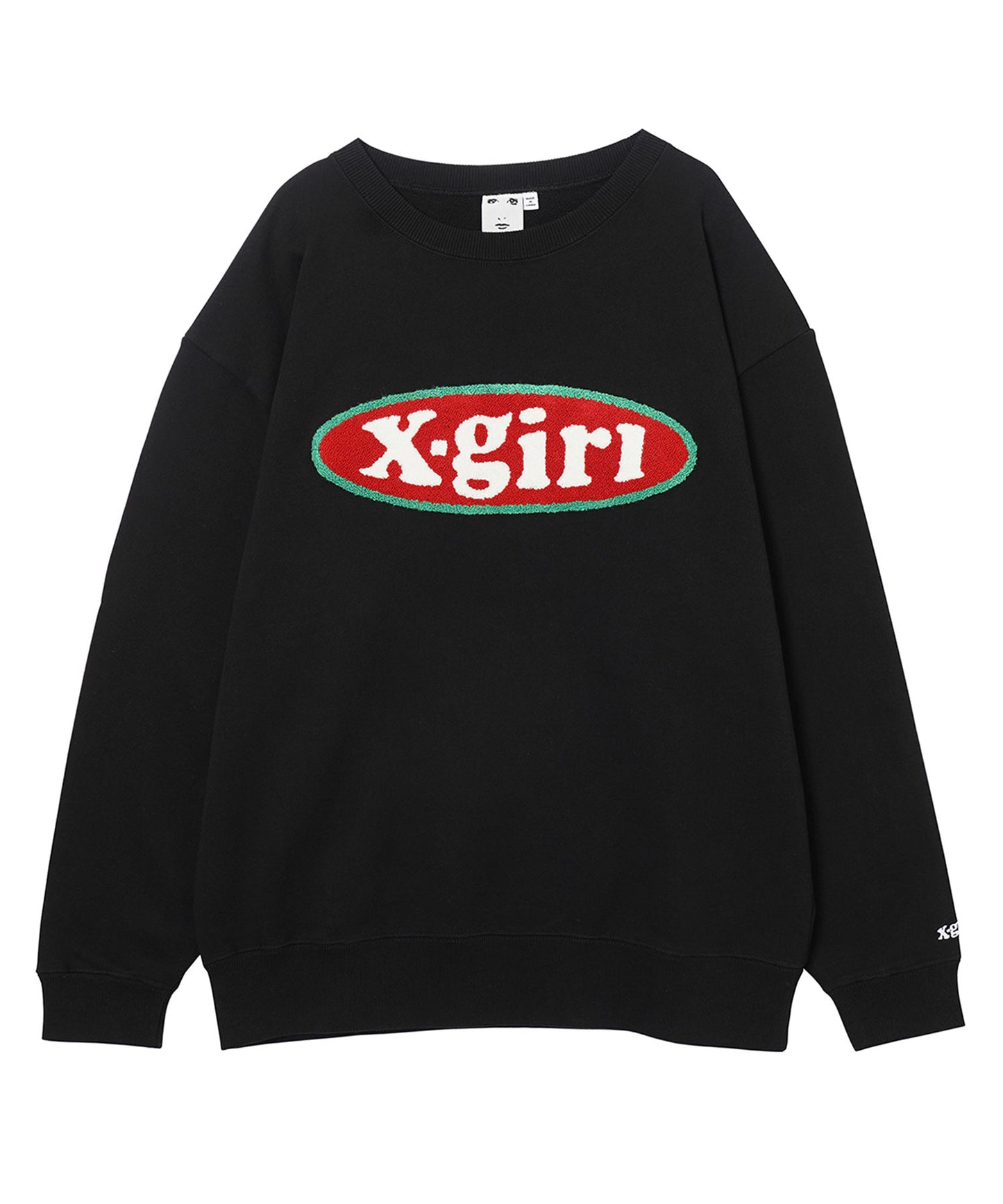 CHENILLE EMBROIDERY OVAL LOGO CREW SWEAT TOP