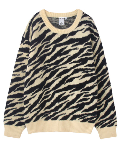 ZEBRA PATTERN OVERSIZED KNIT TOP