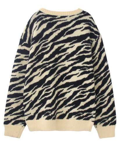 ZEBRA PATTERN OVERSIZED KNIT TOP