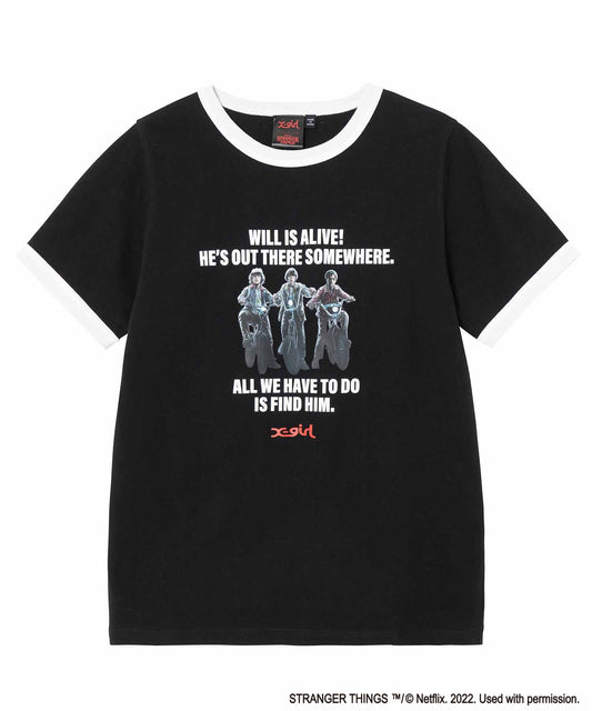 X-girl x STRANGER THINGS BOYS RINGER S/S TEE