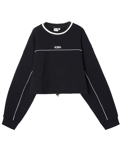 CONTRAST LINE CROPPED SWEAT TOP