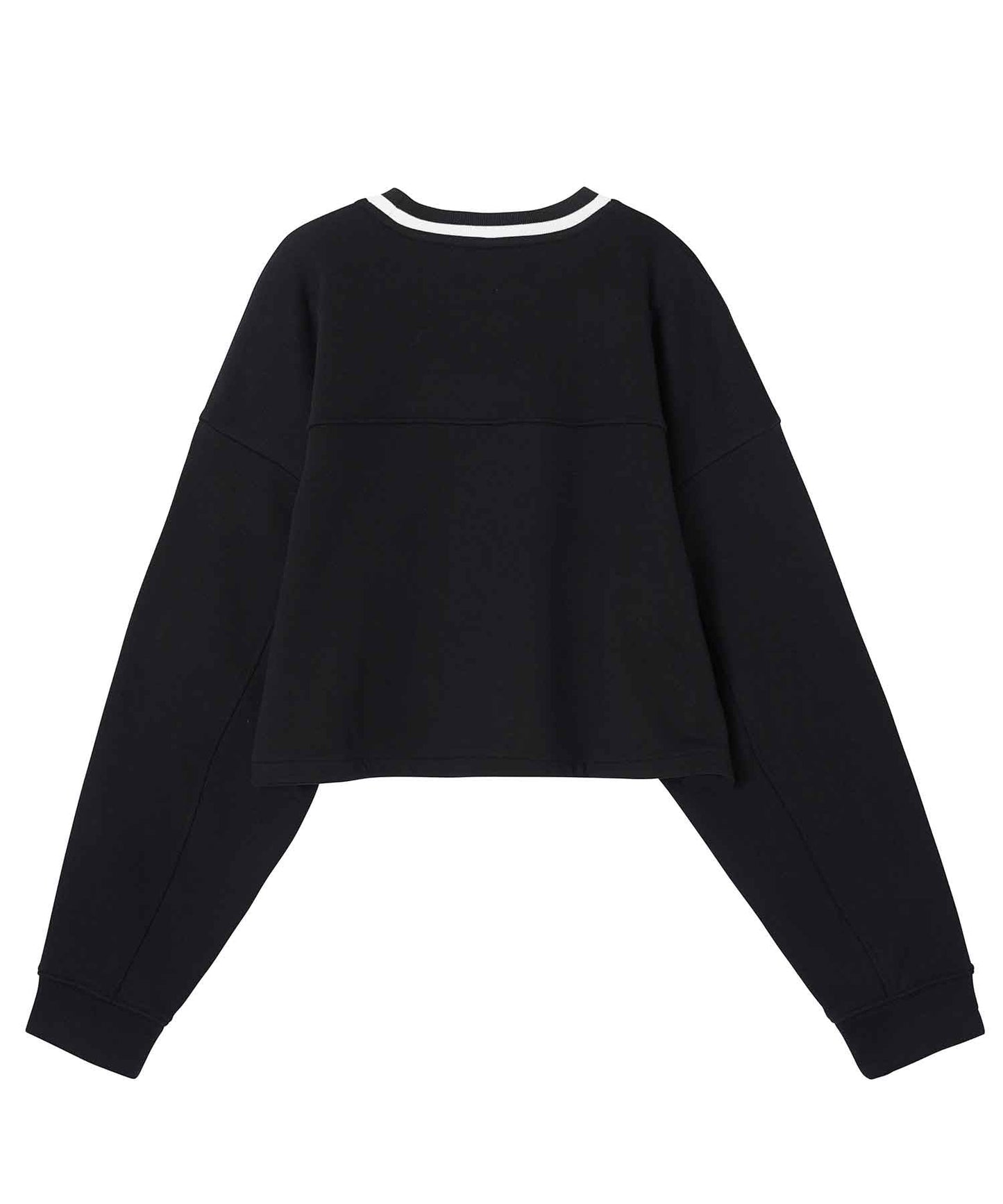CONTRAST LINE CROPPED SWEAT TOP