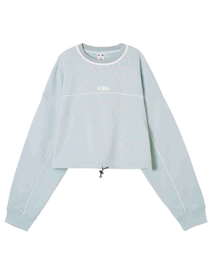CONTRAST LINE CROPPED SWEAT TOP