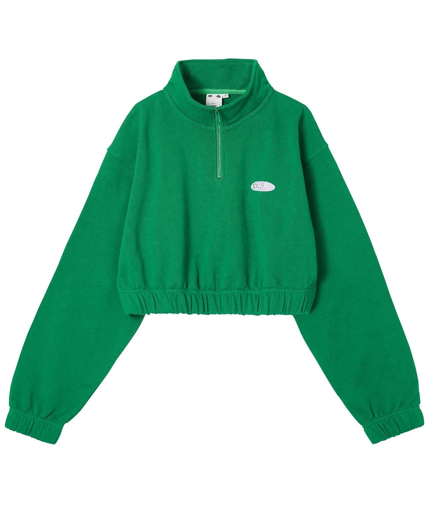 BASIC OVAL LOGO HALF ZIP SWEAT TOP