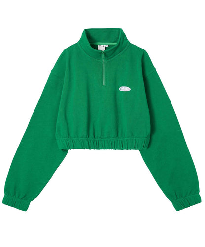 BASIC OVAL LOGO HALF ZIP SWEAT TOP