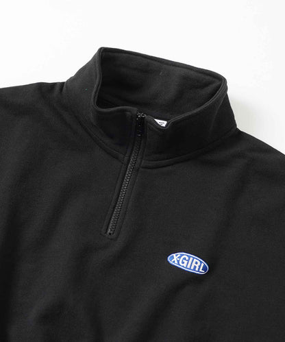 BASIC OVAL LOGO HALF ZIP SWEAT TOP