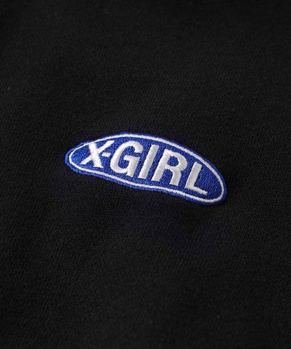 BASIC OVAL LOGO HALF ZIP SWEAT TOP