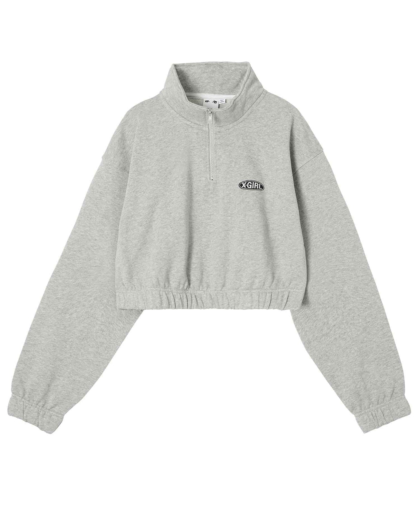 BASIC OVAL LOGO HALF ZIP SWEAT TOP