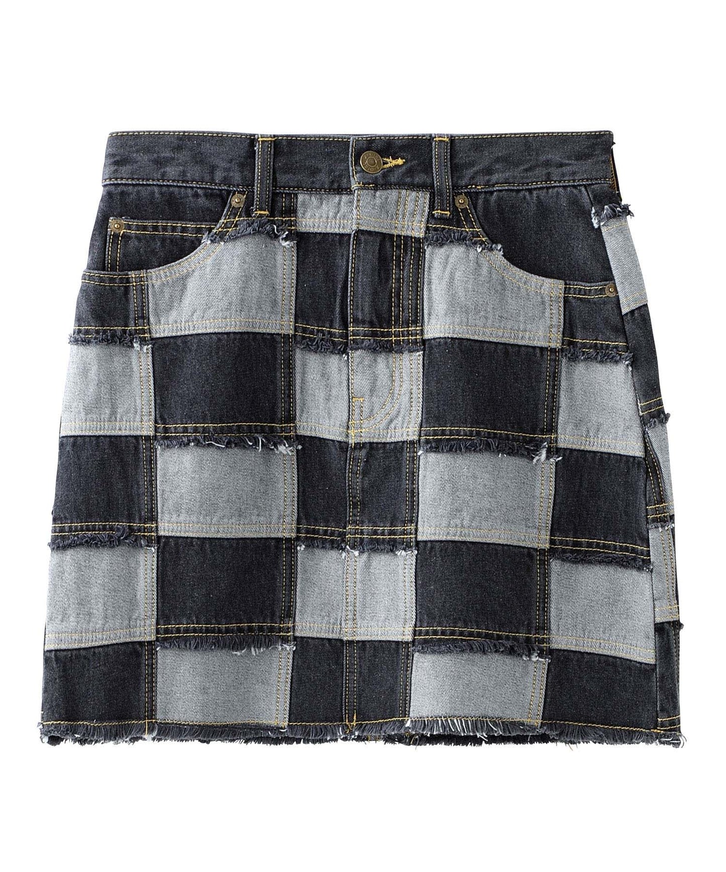 PATCHWORK DENIM SKIRT