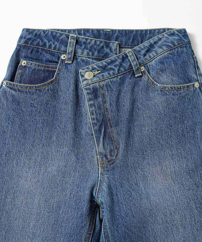 ASSYMETRIC WAIST DENIM PANTS
