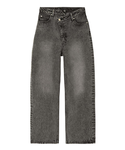 ASSYMETRIC WAIST DENIM PANTS