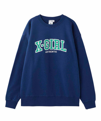 COLLEGE LOGO CREW SWEAT TOP