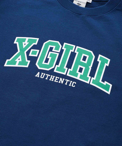 COLLEGE LOGO CREW SWEAT TOP