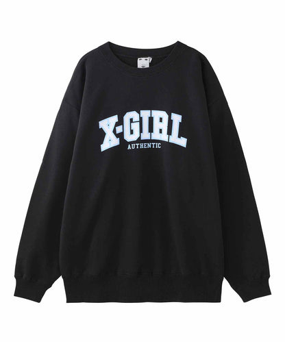 COLLEGE LOGO CREW SWEAT TOP