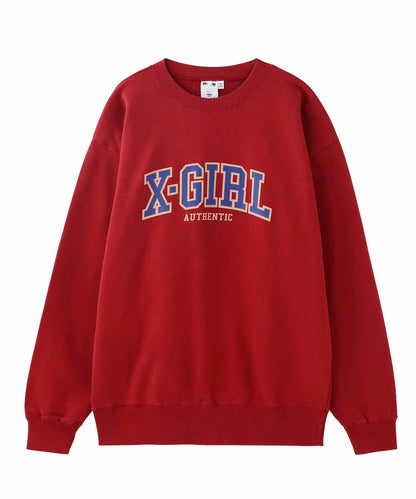 COLLEGE LOGO CREW SWEAT TOP