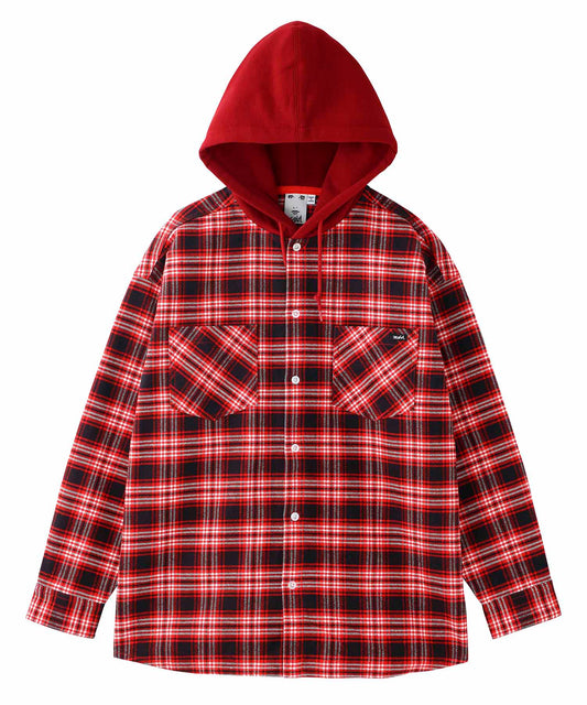 HEAVYWEIGHT FLANNEL HOODED SHIRT