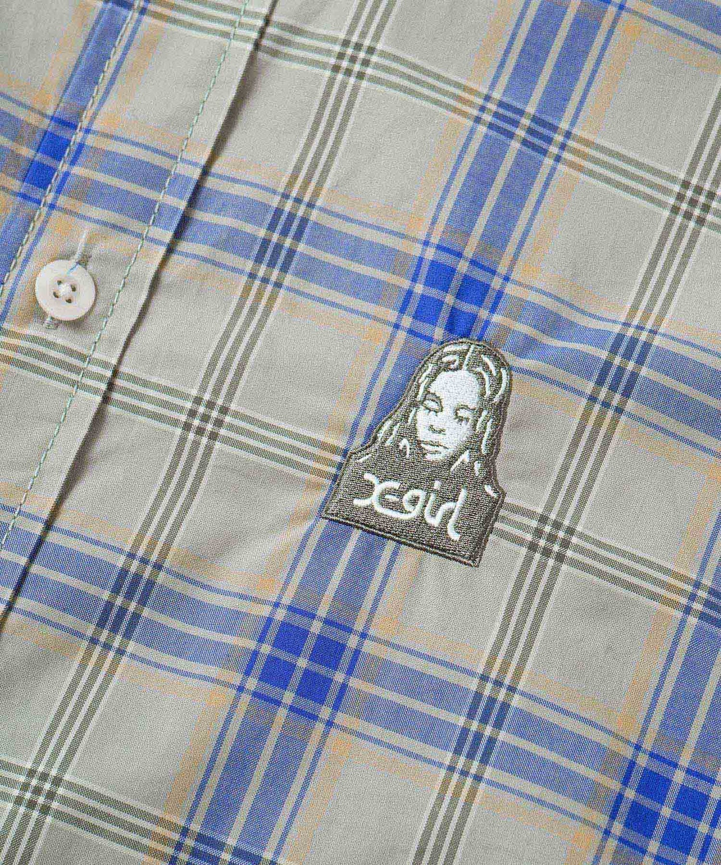 PLAID FACE EMBOROIDERY SHIRT