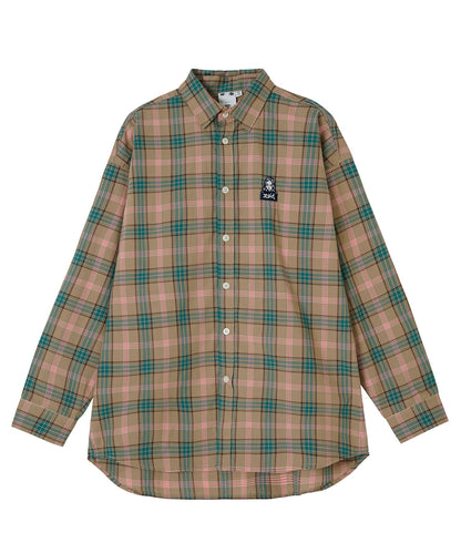 PLAID FACE EMBOROIDERY SHIRT