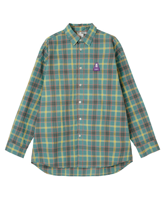 PLAID FACE EMBOROIDERY SHIRT