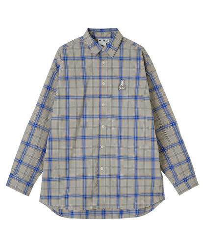 PLAID FACE EMBOROIDERY SHIRT