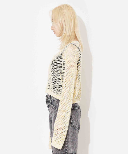 OPENWORK KNIT CARDIGAN