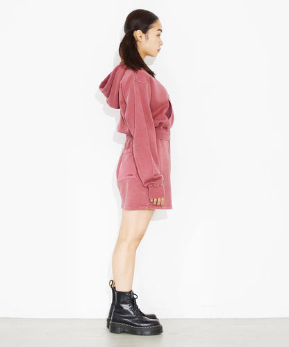 PIGMENT DYED SWEAT MINI SKIRT