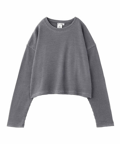 PIGMENT DYED WAFFLE CREW TOP