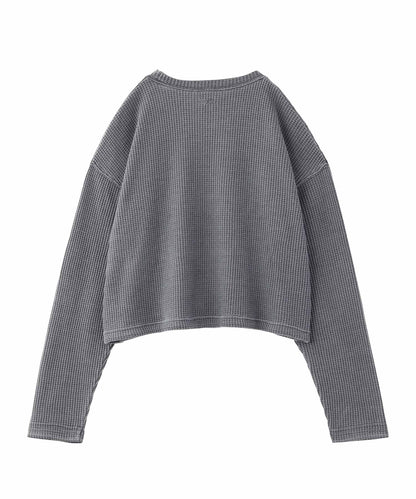 PIGMENT DYED WAFFLE CREW TOP
