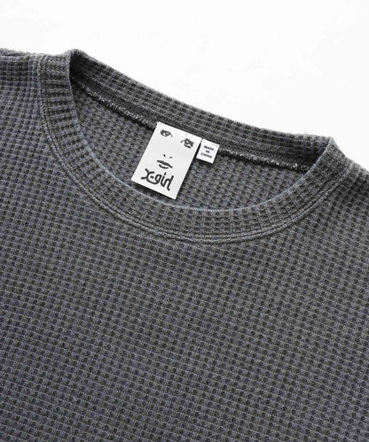 PIGMENT DYED WAFFLE CREW TOP
