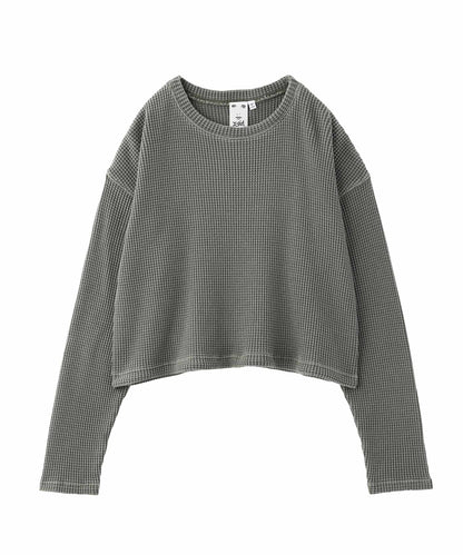 PIGMENT DYED WAFFLE CREW TOP