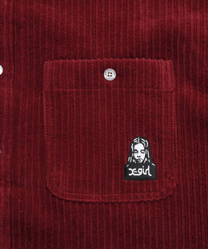 FACE EMBROIDERY CORDUROY SHIRT