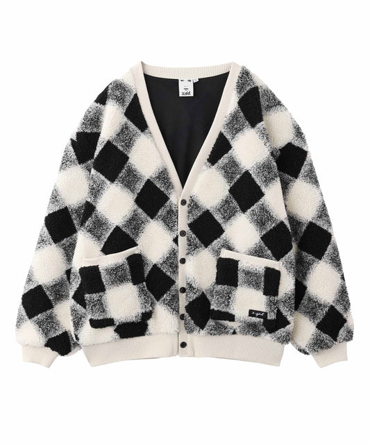 BUFFALO PLAID BOA CARDIGAN