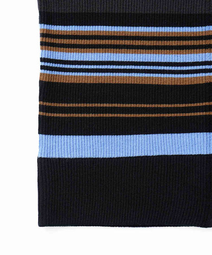 PARTIAL STRIPE KNIT CARDIGAN