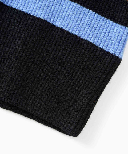 PARTIAL STRIPE KNIT CARDIGAN