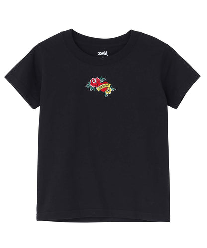 ROSE HEART EMBROIDERY S/S BABY TEE