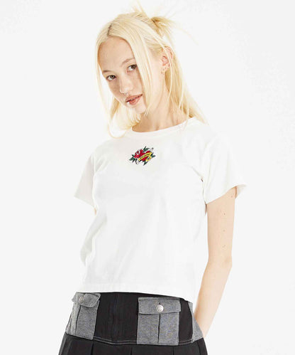 ROSE HEART EMBROIDERY S/S BABY TEE