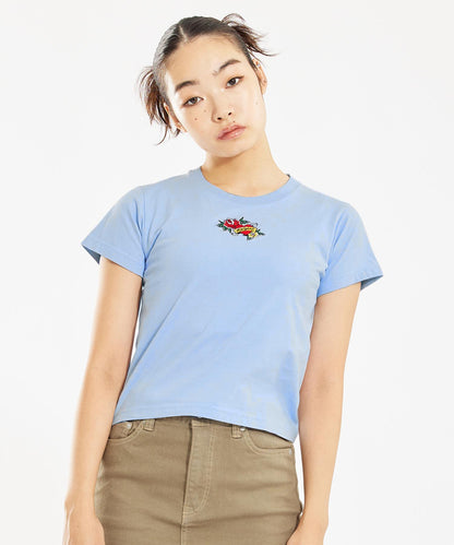 ROSE HEART EMBROIDERY S/S BABY TEE