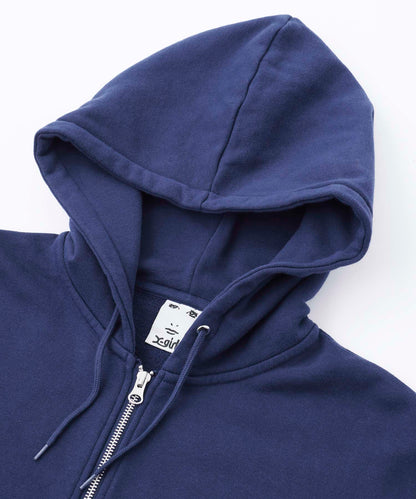 LOGO STITCHED ZIP UP SWEAT HOODIE