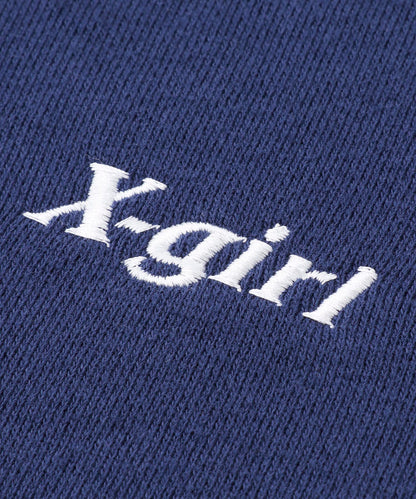 LOGO STITCHED ZIP UP SWEAT HOODIE