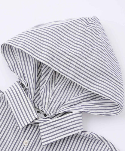 STRIPED HOODED SHIRT