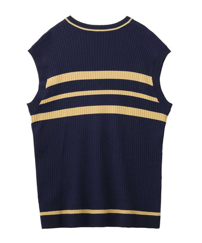 BICOLOR STRIPED KNIT VEST