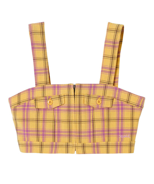 PLAID BUSTIER TOP